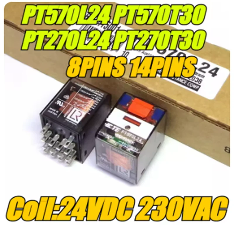 （Brand New Original）2pcs/lot 100% original genuine relay:PT570L24 PT570T30 PT270L24 PT270T30 TE/SCHRACK Intermediate Relay