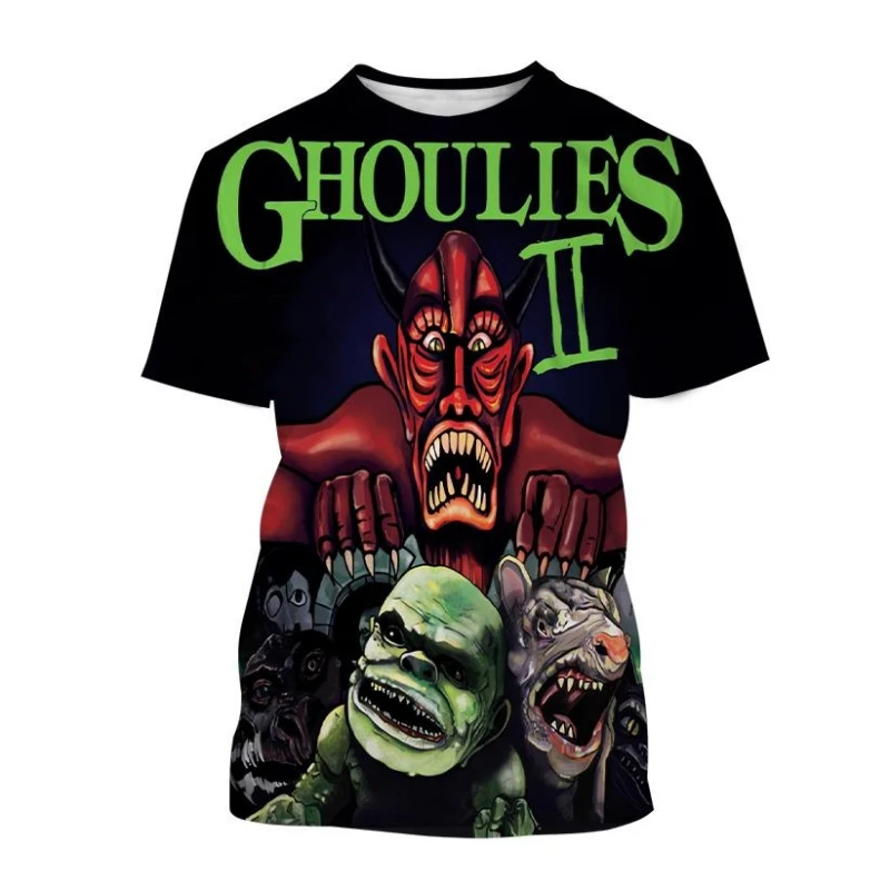 

Футболки Ghoulies из фильма ужасов с 3D принтом, уличная одежда для мужчин и женщин, модная футболка большого размера с короткими рукавами, мужские футболки, топы, мужская одежда