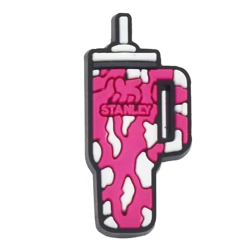 12pcs Cartoon Water Cup Series Shoe Charms Set For Bag Bubble Slides Sandals, PVC Shoe Decorations Accessories image 4
