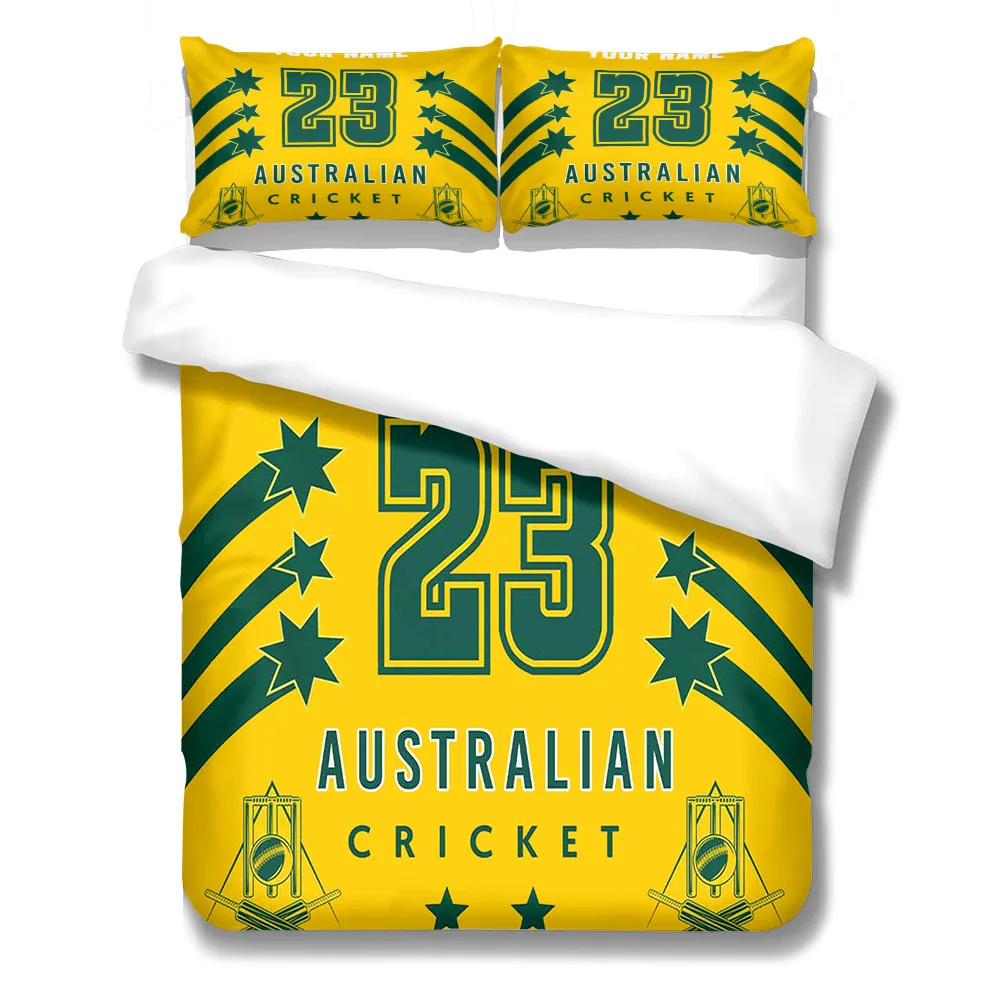 Australian Cricket Personalized Duvet Cover Set  King Queen Double Full Twin Single Size Bed Linen Set
