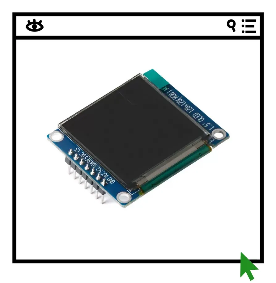 1,5-дюймовый цветной OLED-дисплей с разрешением 128*128 и драйвером SSD1351 через интерфейс SPI