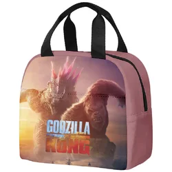 Godzillas VS KingKongs Lunch Bag Anime Monster Action Figures borsa per isolamento termico School Office Bento Food Pouch regalo per bambini