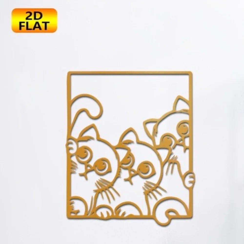 CIFBUY Metal Wall Art Creative Cat Iron Hanging Plaque Rustproof Sculpture for Home Office Decor Ornament Accent Stylish