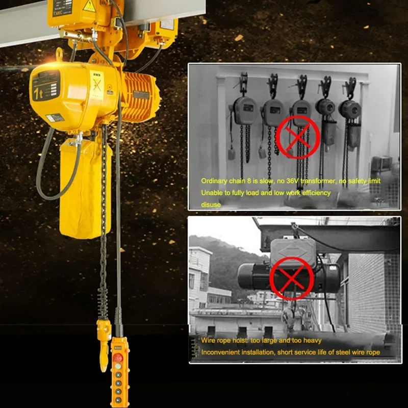 

220V NEW Electric Hoist Sports Car 380V Ghost Head Chain Electric Hoist 3 Ton 4m Chain Type Lifting Crane