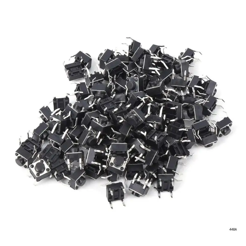 100 Pack 6x6x5mm Miniature Micro Momentary Tactile Tact Touchs Push Button Switches Quality Switches SPST Miniature/Mini