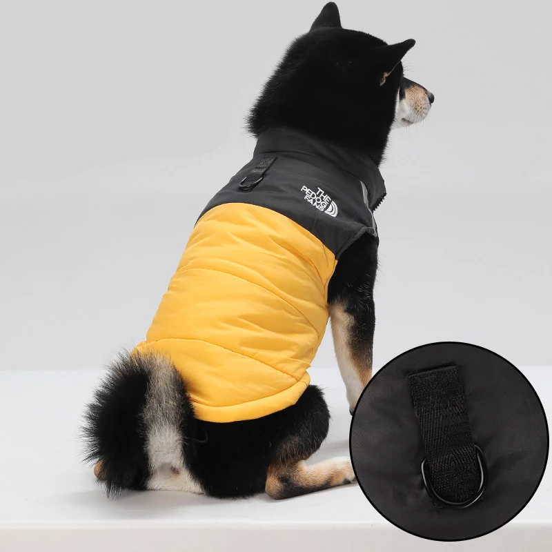 New dog clothes fall and winter warm thickened pet cotton coat can be traction big dog clothes pet clothing