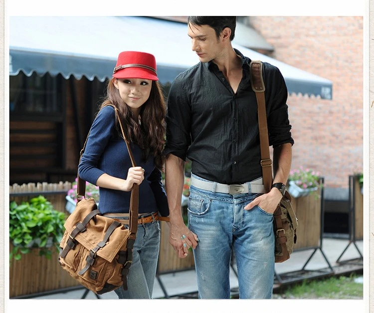 

Модная водонепроницаемая и износостойкая холщовая мужская сумка через плечо для хранения компьютера с большой вместительной сумкой на одно плечо