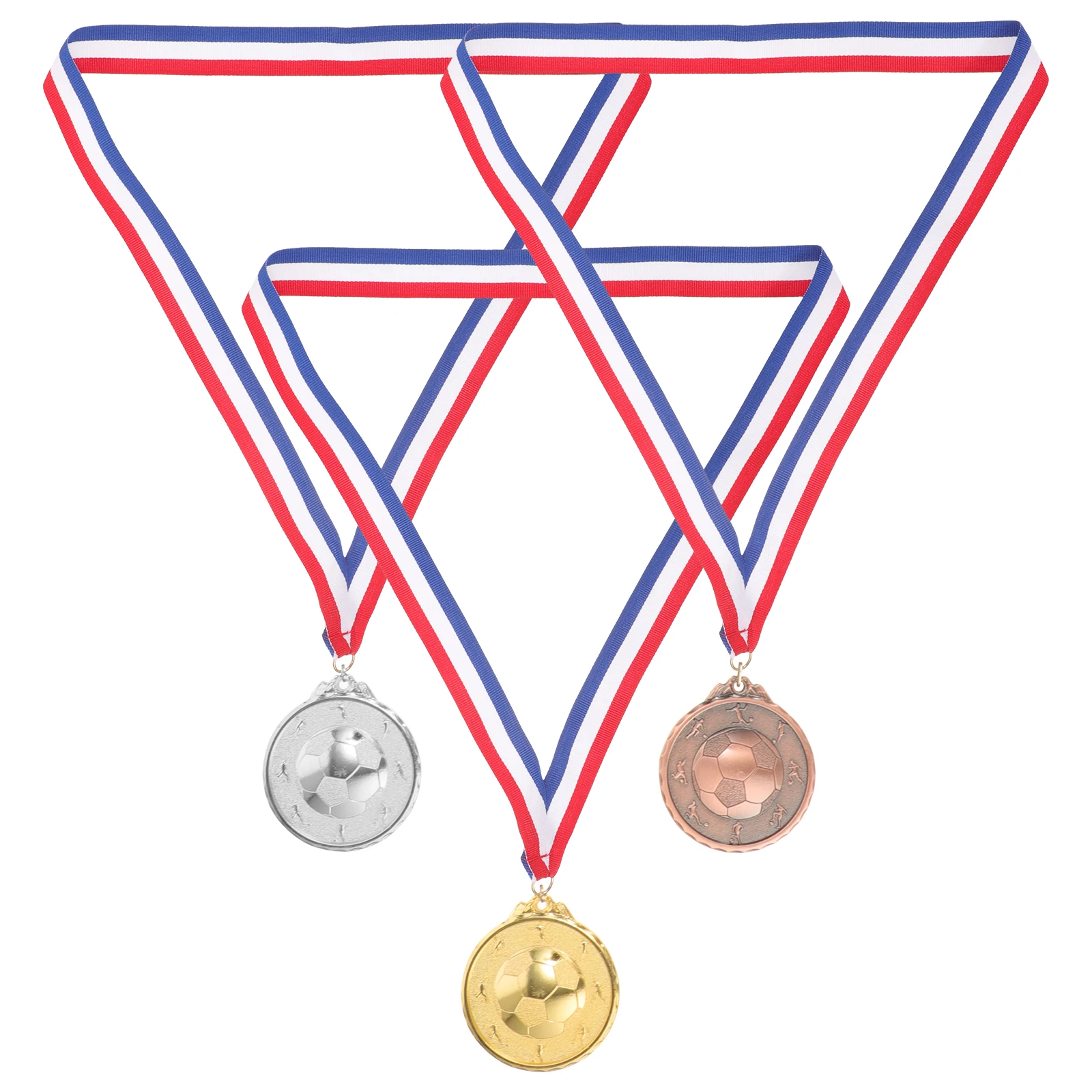 

3pcs Soccer Medals Zinc Aluminum Alloy 202 Number Gold Silver Bronze Awards Teens Competition Metal Commemorative