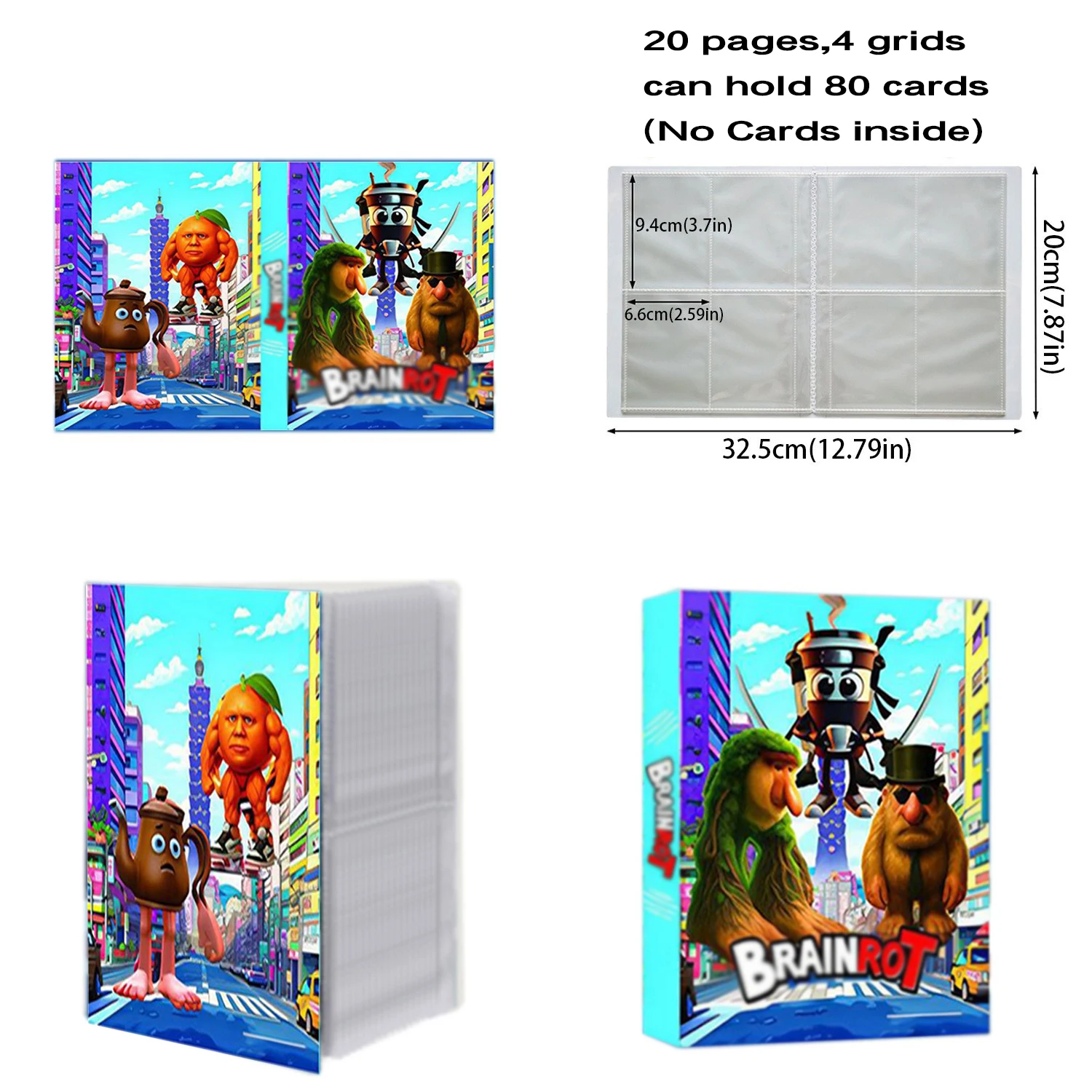 2026 New Italian Brainrot Card Holder Binder Collections Folder Anime Card Protector Card Album Notebook for Christmas Kid Gift view 2