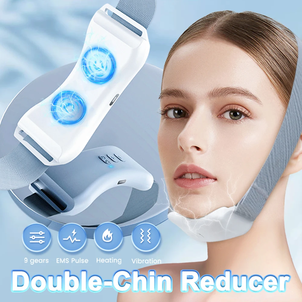 Vibration Chin-Up V Face Massager for Face EMS Facial Lifter Beauty Device Double Chin Remover V-Line Up Facelift Shaper Belt