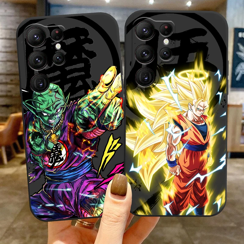 Luxury Art D-Dragon Ball Saiyan For Samsung Galaxy S24 S23 S22 S21 S20 FE S10 S10E Plus Ultra Pro Lite 5G Black TPU Phone Case