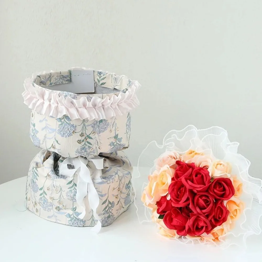 Papier d'emballage rond avec doublure de fleurs, 10 pièces, papier Kraft stéréotype stéréotype, papier de Bouquet rond écologique, emballage cadeau