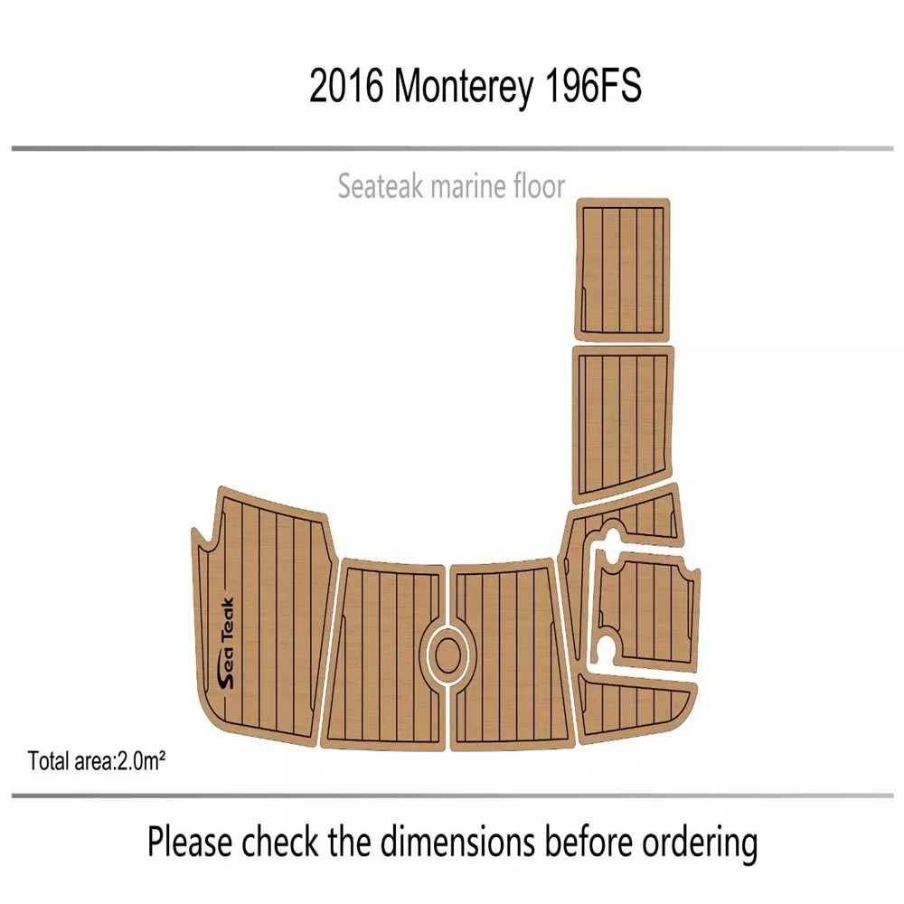 

2016 Monterey 196FS swim platform 1/4" 6mm EVA Foam FAUX Teak deck floor Mat SeaDek MarineMat Gatorstep Style Self Adhesive