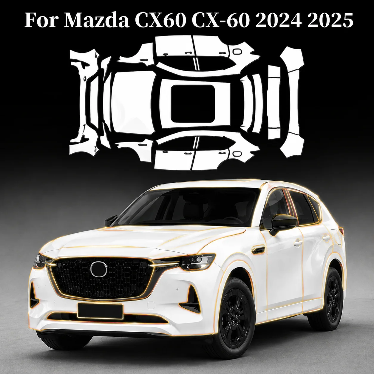 9Mil TPU Pre-cut PPF For Mazda CX-60 2024-2025 Car Paint Protection Film Anti-Scratch Clear Bra Decal Stickers Resistant Cover