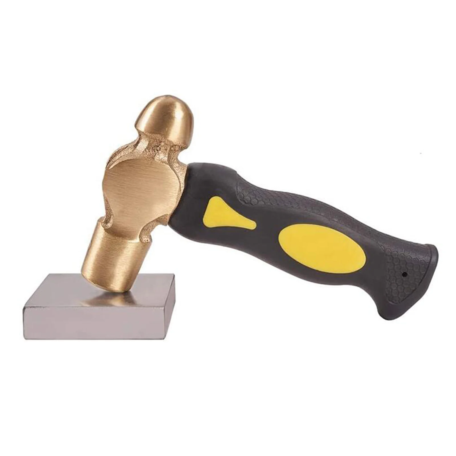 1lb Brass Metal Stamping Hammer Comfortable Grip Double-Face Mallet Heads Brass Hammer for Personalizing Jewelry Making Accs