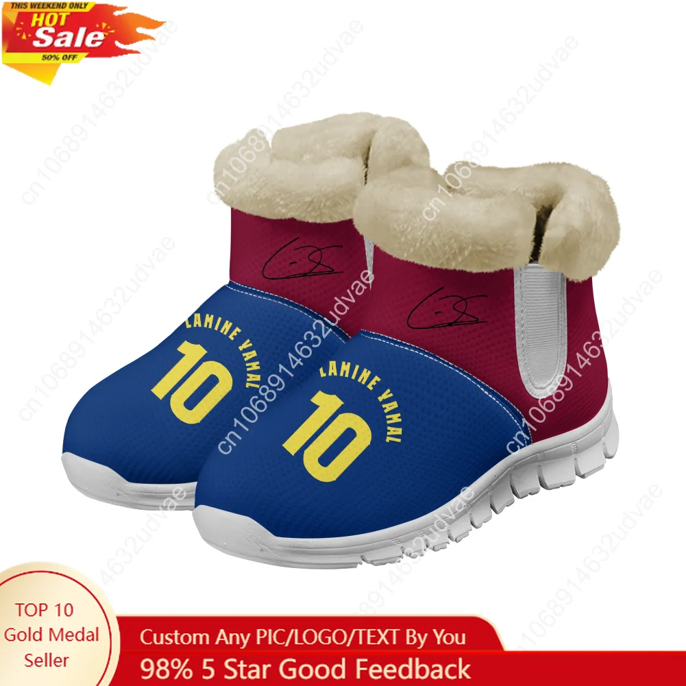 

Yamal No.10 Plush Shoes Boots Men Women Teenager Keep Warm Sneakers Spain Soccer Star Boot Casual Customize Sneaker White