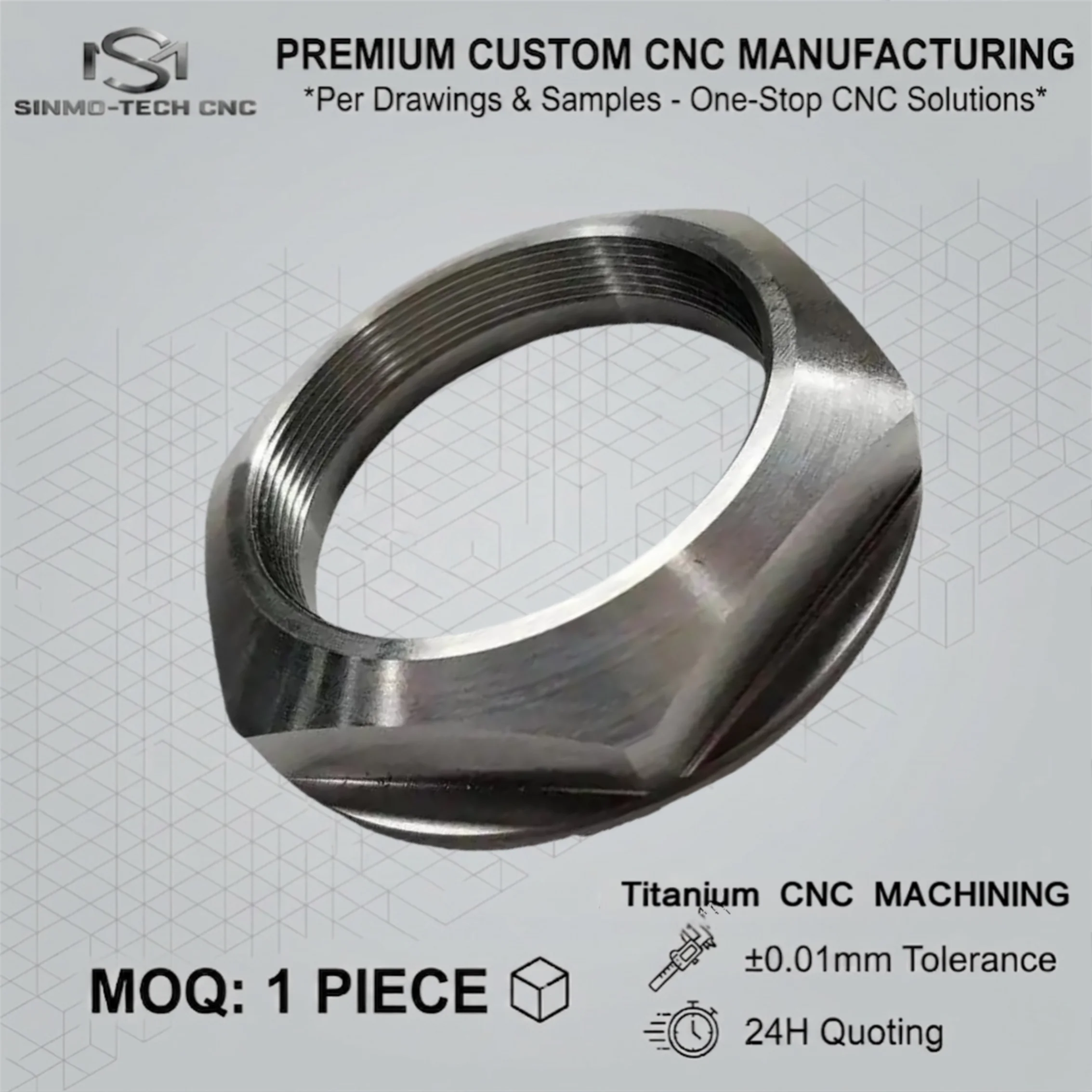 Custom Titanium Alloy CNC Machining Parts Precision Ti-6Al-4V Metal Components Manufacturing Service OEM