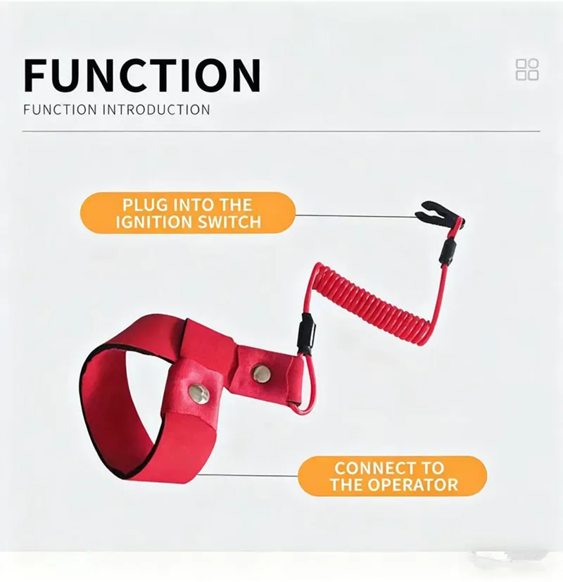 Marine Outboard Engine Boat Motor Kill Stop Switch For YAMAHA Jet Ski 2-425hp Key Rope Safety Lanyard Tether FX140 All Models