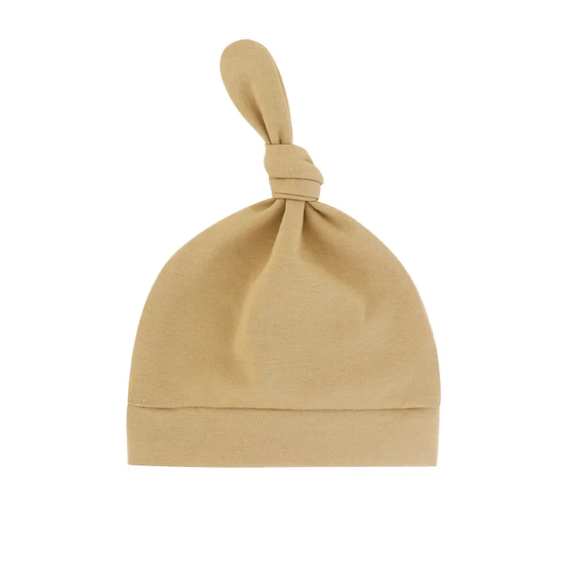 Interrupteur chapeau noué à la main pour bébé fille, bonnet rayé en coton, confortable et chaud, vêtements de décoration pour nouveau-né, 1 pièce