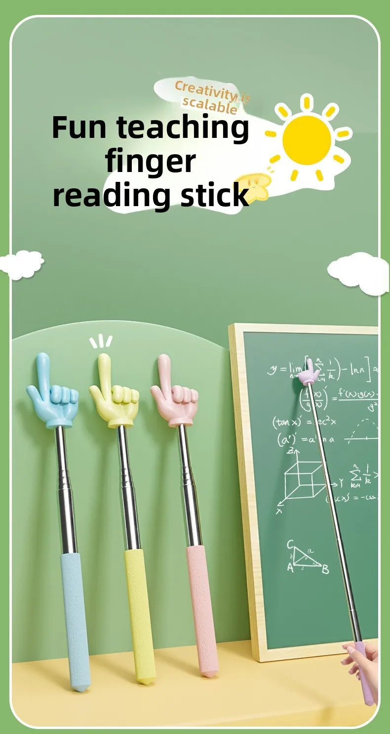 Retractable Pointer Stick Stainless Steel, Teaching Pointer for Classroom & Kids Reading, Portable Handheld Presentation Stick ﻿