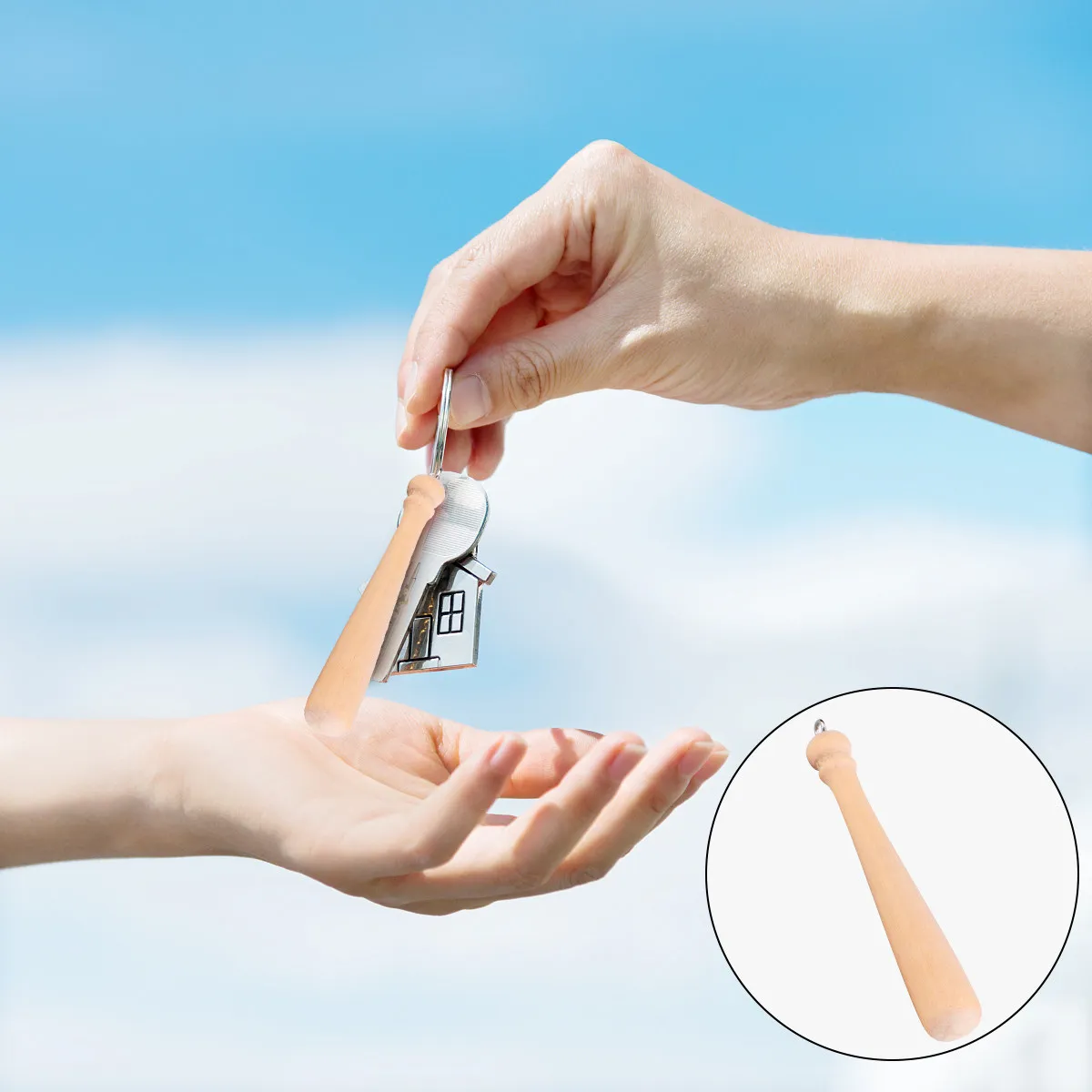 

50 шт. Брелок-подвеска в виде бейсбольной биты с текстурой дерева, стильный аксессуар для ключей, уникальный подарок для друзей, модный аксессуар для поднятия настроения