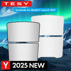 For Tesla Model Y Juniper 2025 Launch Sunshade Roof Never Sag Nano Ice-Crystal Coatings Heat Insulation Glass Interior Gray