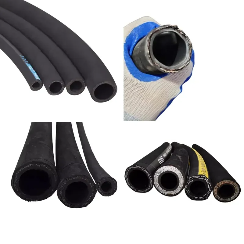 Manufacturer wholesale high temperature and high pressure rubber hydraulic hose two-layer steel wire braided discount price