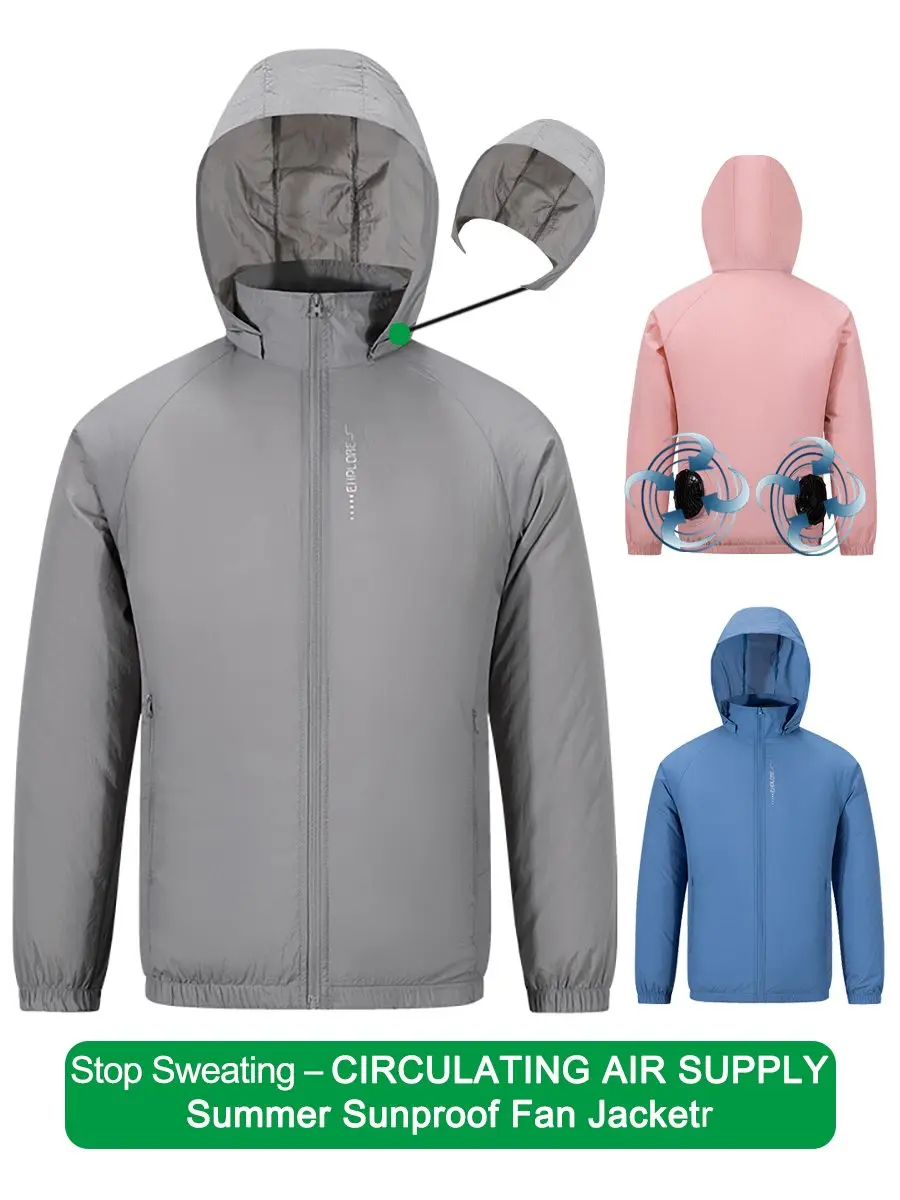 

USB Fan cooling Breathable Sunscreen Clothing for couples UV Resistant Outdoor Sports Couple's Lightweight Sunscreen Clothing