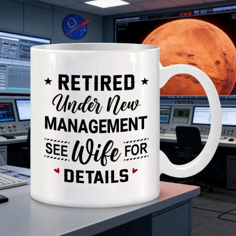 Cute Mugs Ceramic Retired Under New Management See Wife For Details Mug Funny Coffee Mug Beer Water Cup Tea Cups Drinkware Rare