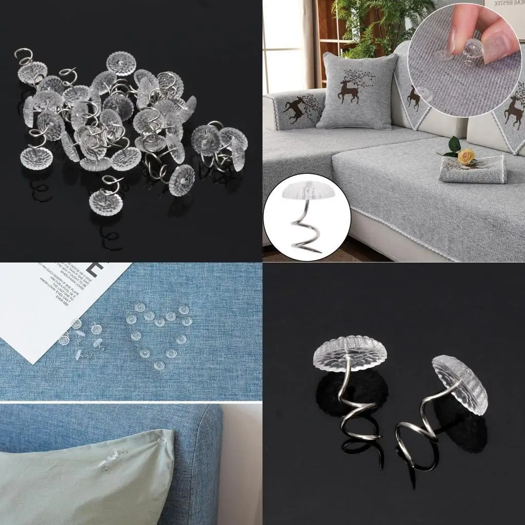 

Y1UD 50 Pcs Transparent for Head Twist Pins Furniture Decorative Tacks Upholstery for Slipcovers Bedskirts DIY Proj