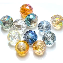 10Pcs Glass Round Ball 16mm Crystal Faceted Beaded Triangle Cut For DIY Making Jewelry Garment Accessorise & Women Bracelets