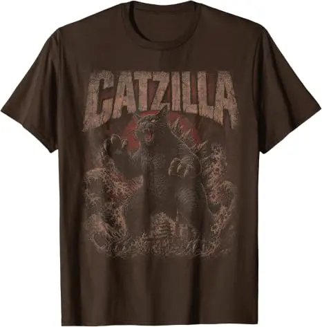 Lustiges Catzilla T-Shirt Japanische Kunst Katzenliebhaber Vintage Katzen-T-Shirt Y2k Cartoon Kitty Grafik Kleidung Humor Persönlichkeit Weiche Baumwolle – Detail 4