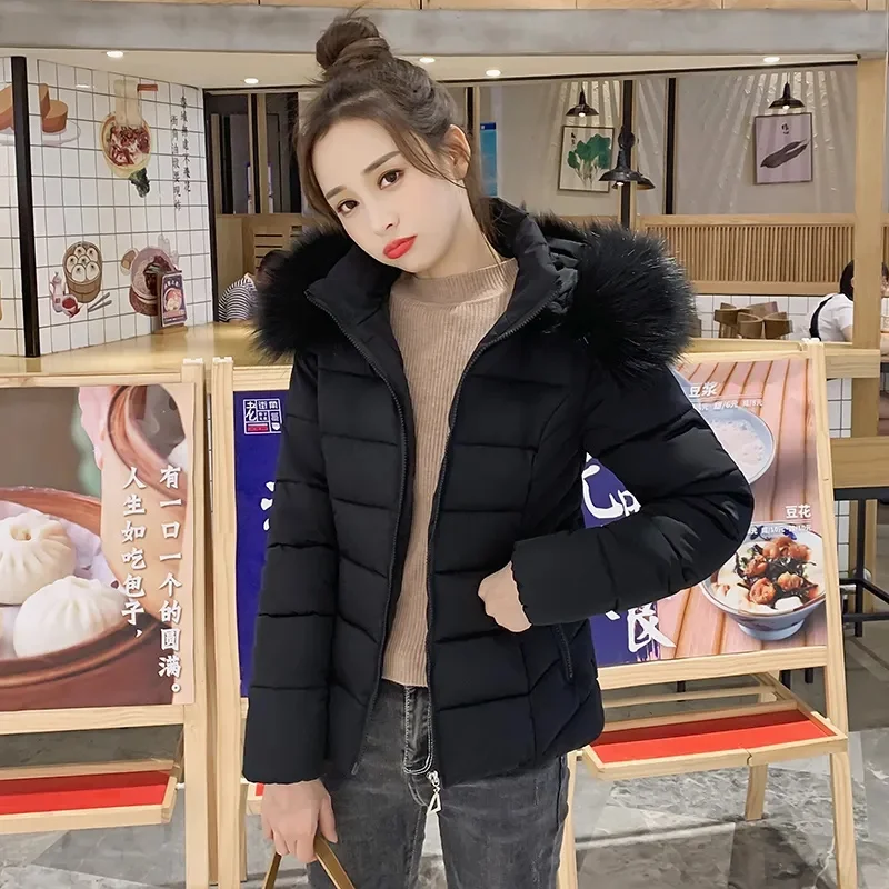 Hooded Parkas for Women Autumn Winter 2023 New Korean Fashion Thicken Warm Puffer Jackets Ladies Solid Casual Coats