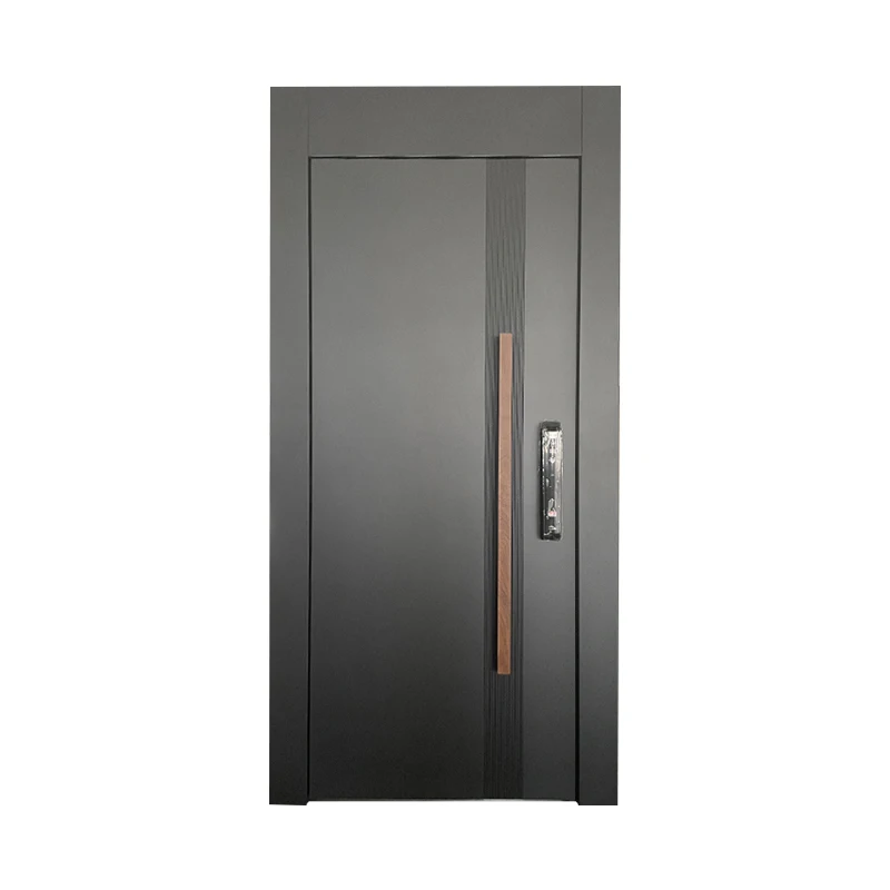 New Design Cast Aluminum House Door Modern Security Single Entrance Door with Smart