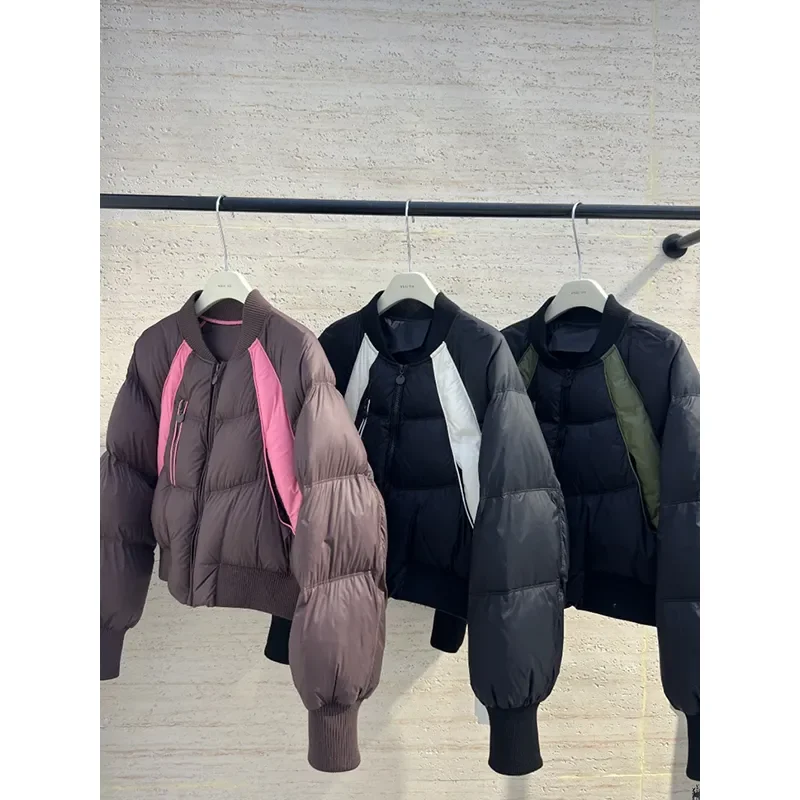 Autumn Winter Cotton Jacket Women 2025 New Fashion Loose Casual Pure Colour Cotton Clothes Coat Round Collar Outerwear Female