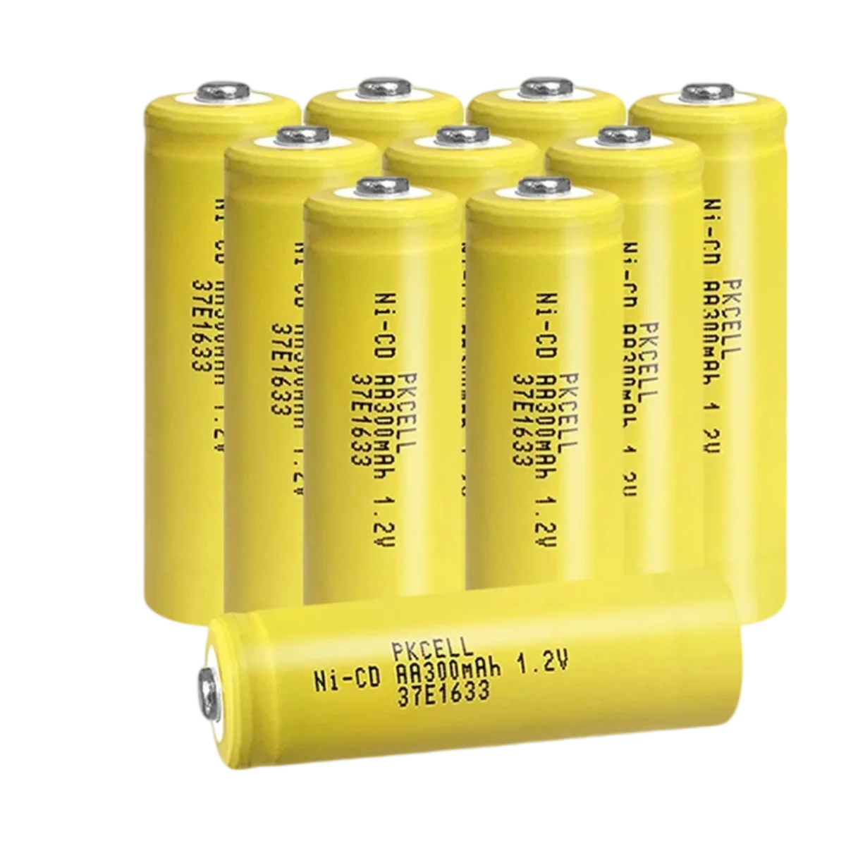 10PCS PKCELL AA 300mAh NiCd 1.2v Rechargeable Batteries Ni-Cd 300mAh AA 1.2V Rechargeable Battery for Garden Solar lights
