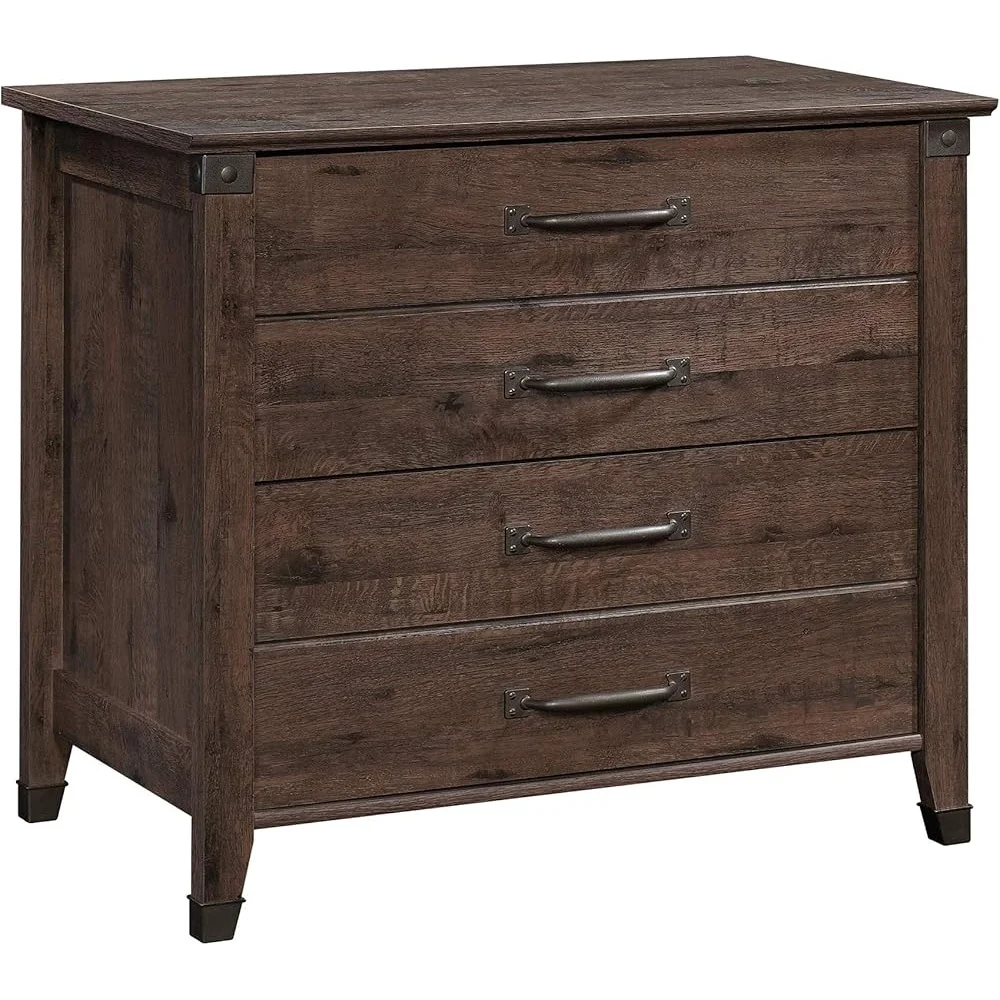 Rustic Lateral File Cabinet with 2 Drawers Full Extension Slides Interlocking Safety Mechanism Durable Freestanding Filing