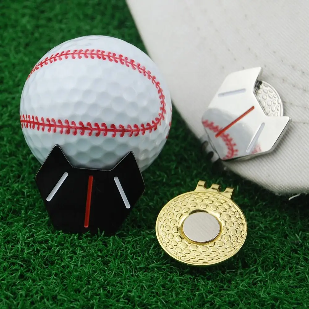 Zinc Alloy Golf Hat Clip Ball Marker Magnetic Small Magnetic Golf Marker Black/Silver All-Portable Golf Traning