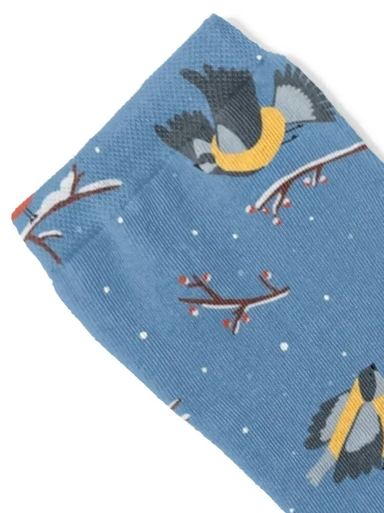 Winter birds love snow Socks ankle winter thermal Socks Male Women's