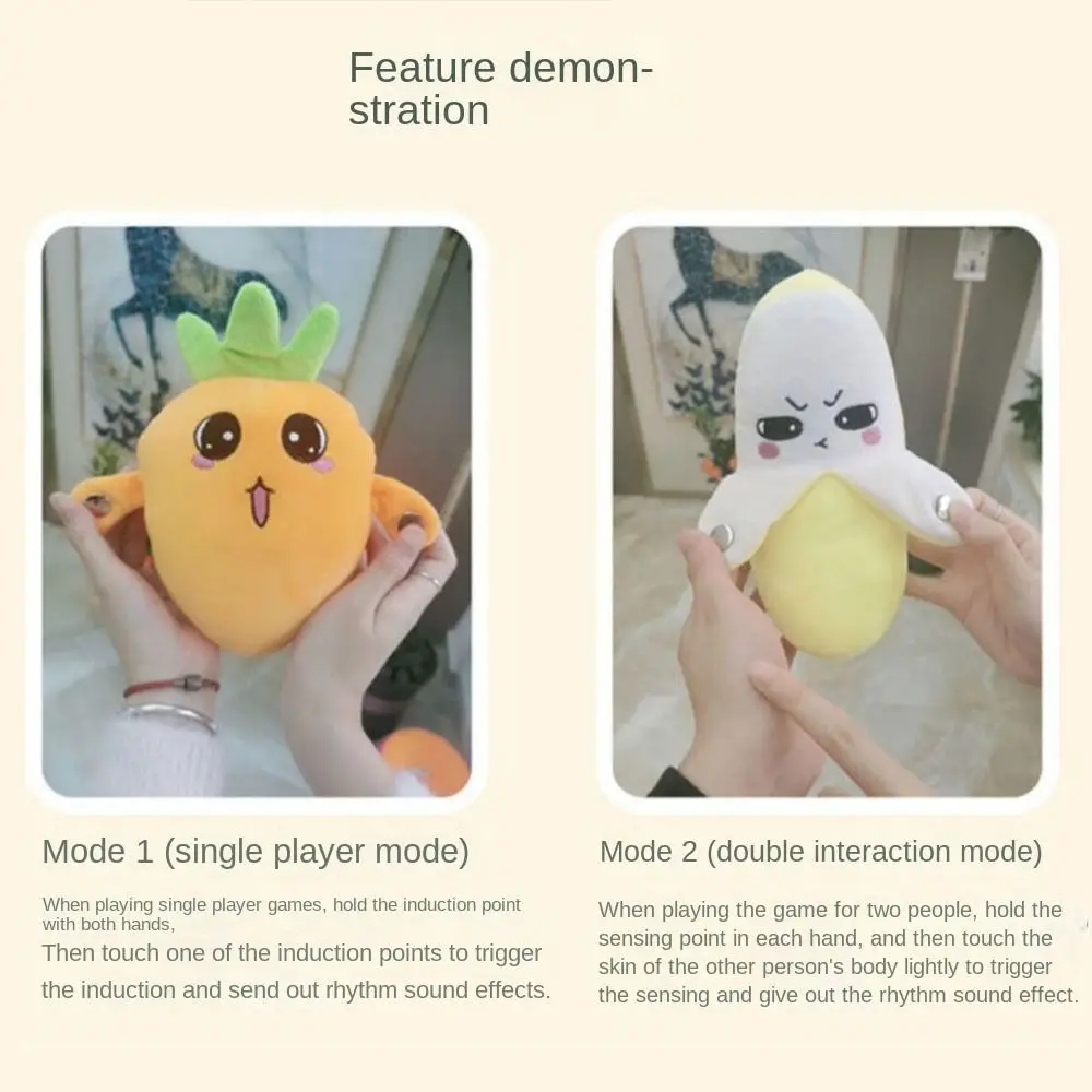 Juguete Musical interactivo, juguetes de peluche con detección de golosinas, juguete de peluche de pera, juguete de peluche eléctrico, fruta Musical Dooll naranja