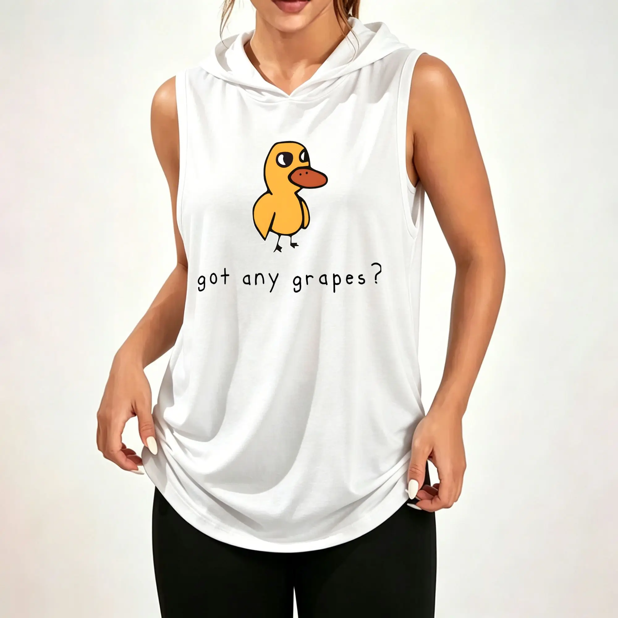 Sudadera sin mangas para mujer, con estampado gráfico divertido de pato amarillo de la marca Got Any Grapes, estilo casual.