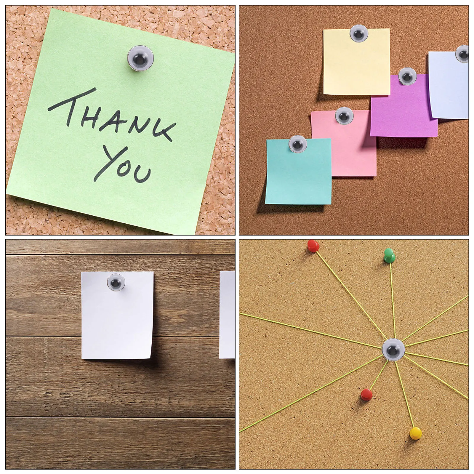 100個入り デコレーション写真壁固定用釘 コルクボードプッシュピン かわいい装飾用明るい目玉付き画鋲 平頭