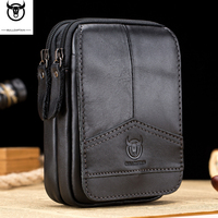 Bullcaptain Cowhide Leather Men Waist Pack Multifunctional Outdoor Travel Belt Money Bags For Male Phone Pouch Clutch JYB083