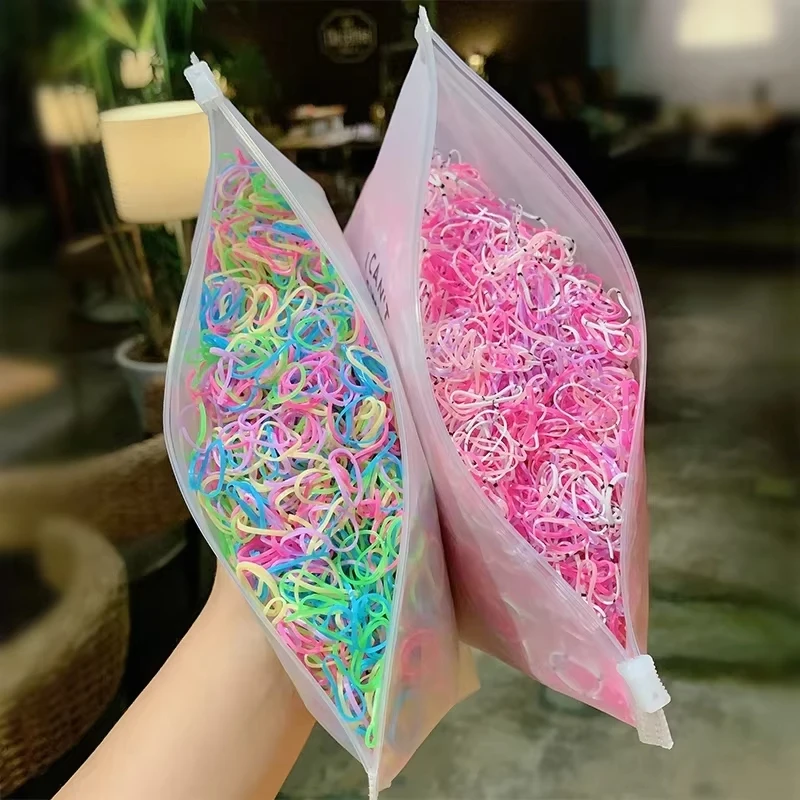 1000pcs/Pack Girls Small Disposable Rubber Bands Gum Colorful For Ponytail Hold Scrunchie Hair Bands Fashion Hair Accessories