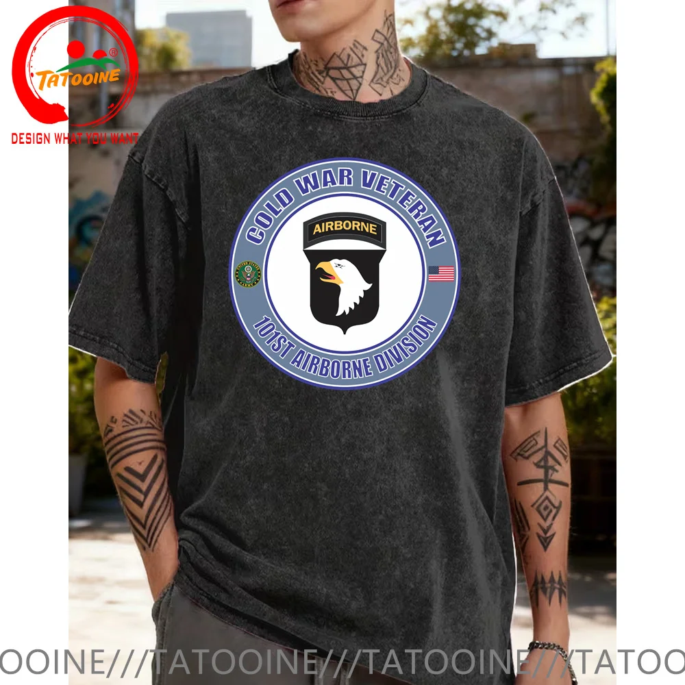 

Ретро армия США 101-й воздушно-десантный орл футболка мужская винтажная стираная хлопковая футболка модная модная повседневная одежда футболка хип-хоп рубашка