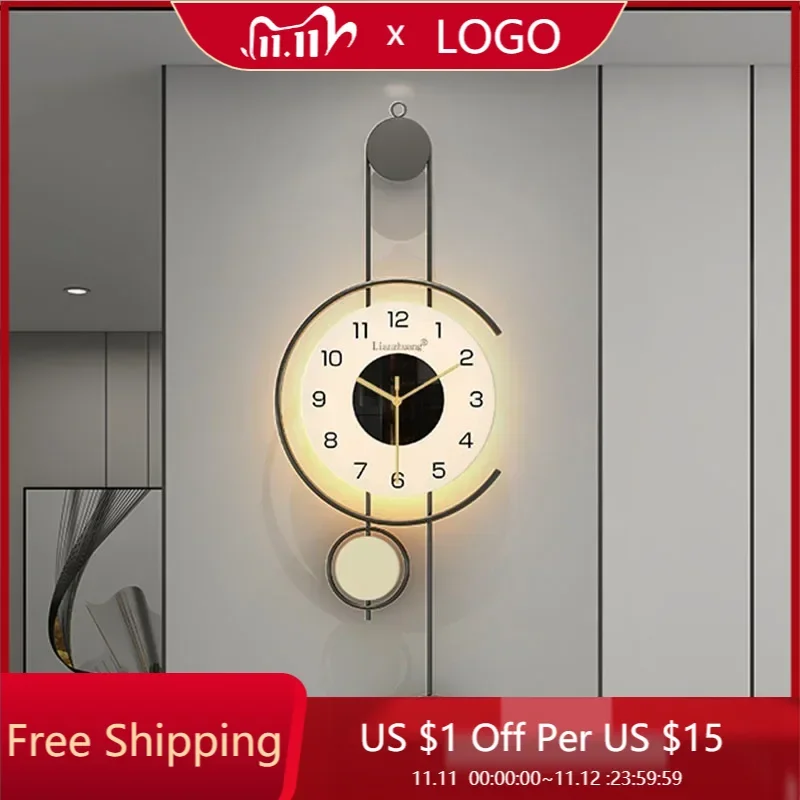 

Luminous Korean Wall Watch Living Room Design Bedrooms Creative Digital Minimalist Restaurant Horloge Muralehome Decoration