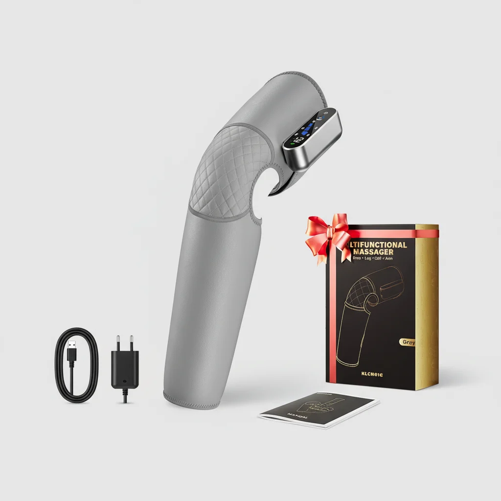 

Leg Massager with Heat and Adjustable Compression, Portable Cordless Circulation Device for Knees and Calves