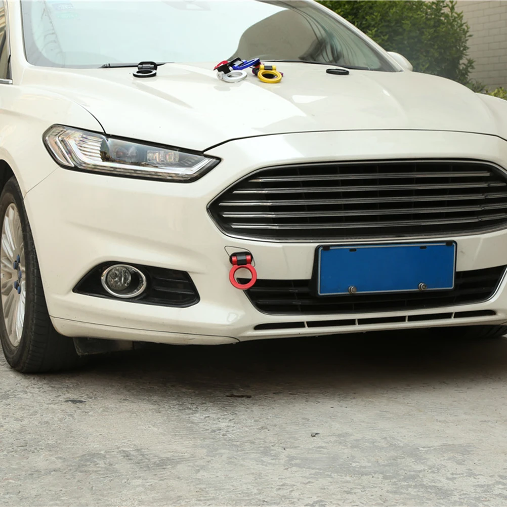 

Universal Tow Hook Abs Durable Adjustable Ring Front Rear Bumper Car Suv Truck Decoration Track Racing Style Plastic Tow
