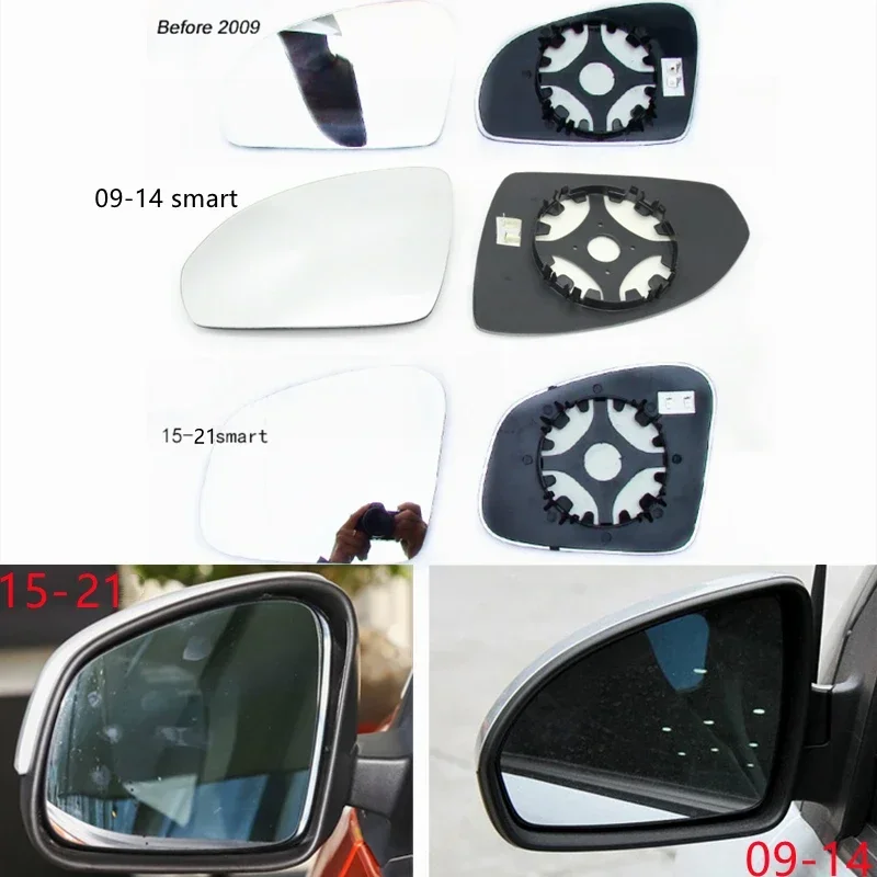 

Auto Side Rearview Mirror Glass Lens White With Heated For Mercedes Benz Smart Fortwo Forfour 450 451 453 2009-2021