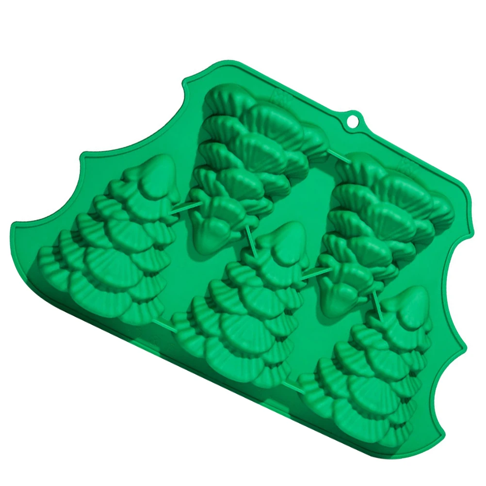 

Silicone Christmas Christmas Tree Diy Mold 5 Diy Craft Mold Pcs Green DIY Craft Reusable Smooth Cookie Tools Baking